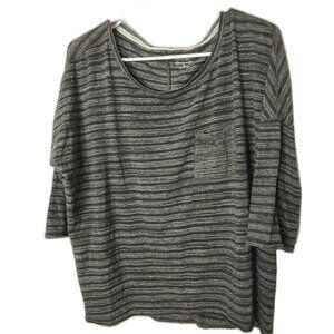 Calvin Klein womens short sleeve shirt SZ XL striped performance stretch pocket